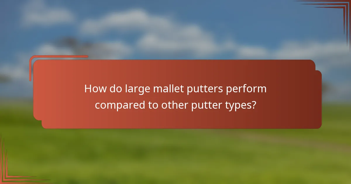 How do large mallet putters perform compared to other putter types?