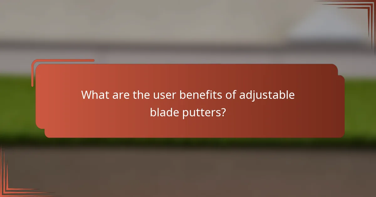 What are the user benefits of adjustable blade putters?