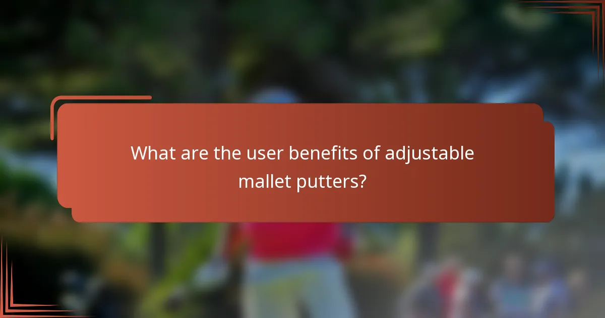 What are the user benefits of adjustable mallet putters?
