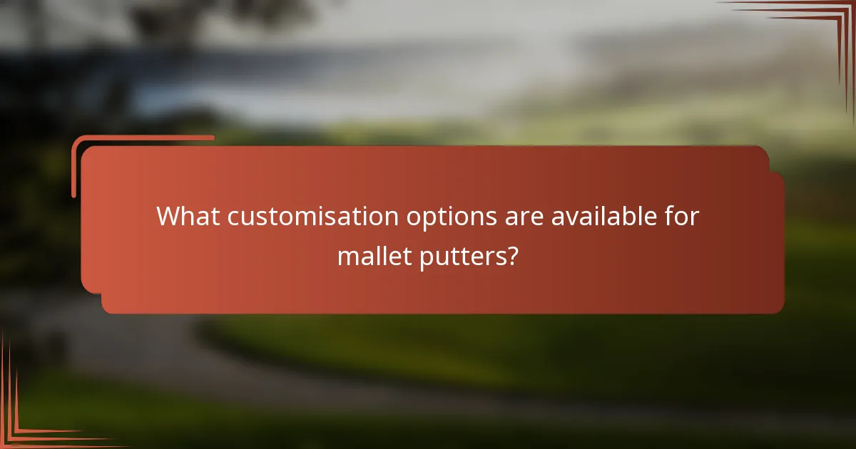 What customisation options are available for mallet putters?