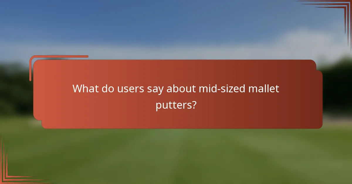 What do users say about mid-sized mallet putters?