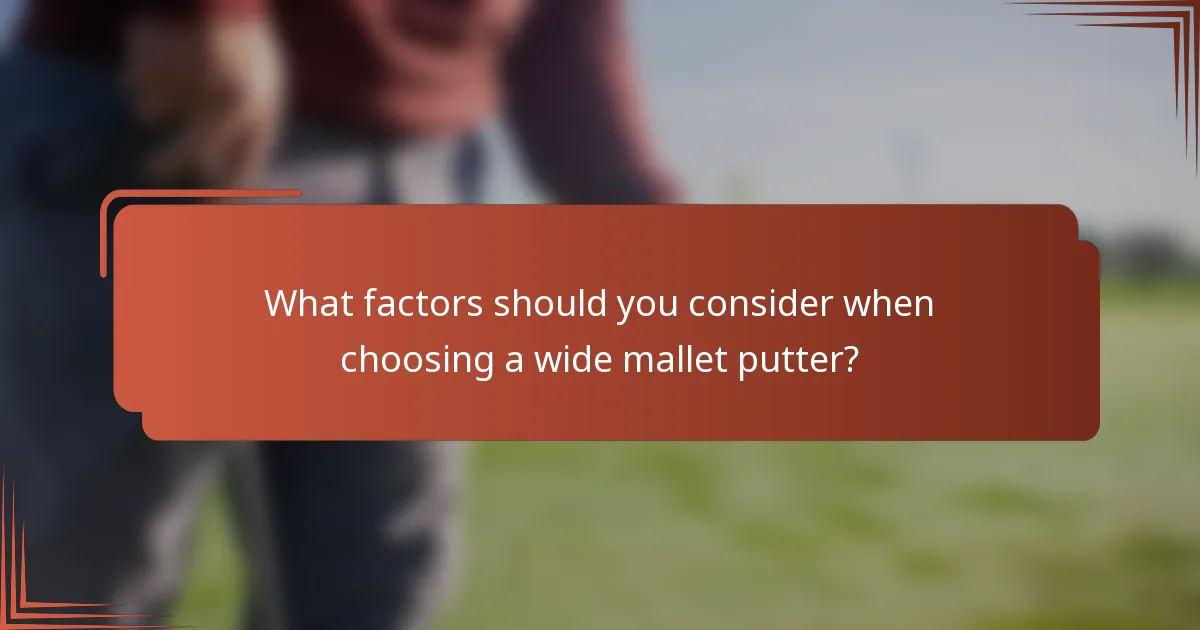 What factors should you consider when choosing a wide mallet putter?