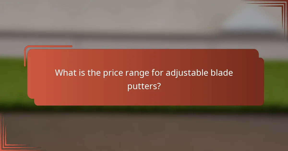 What is the price range for adjustable blade putters?