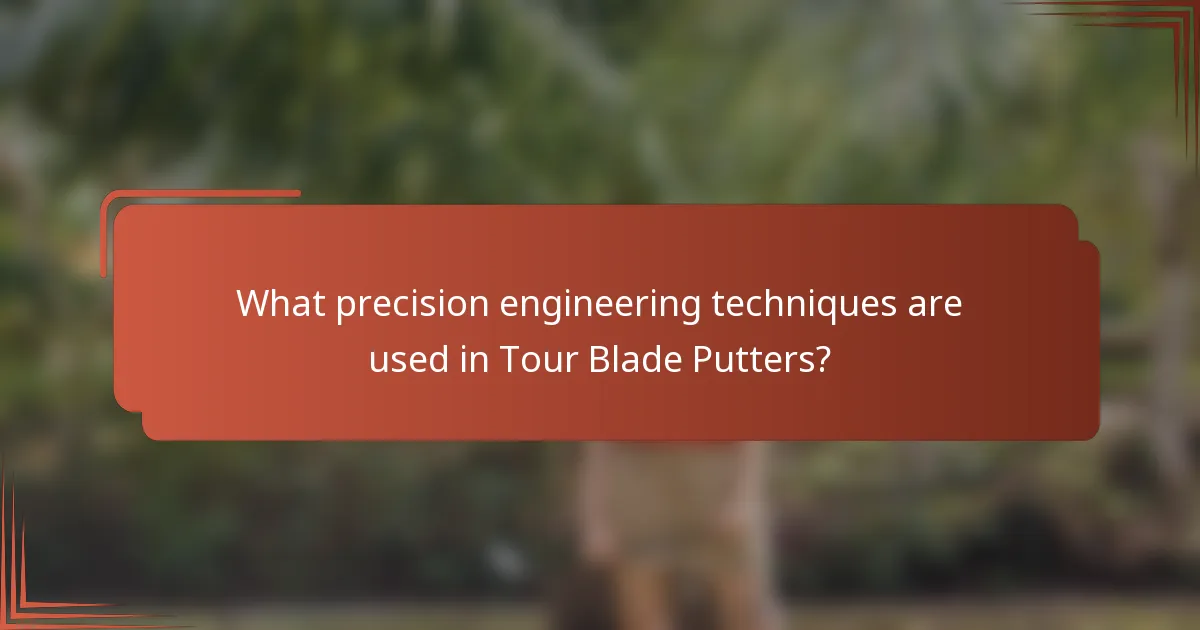 What precision engineering techniques are used in Tour Blade Putters?