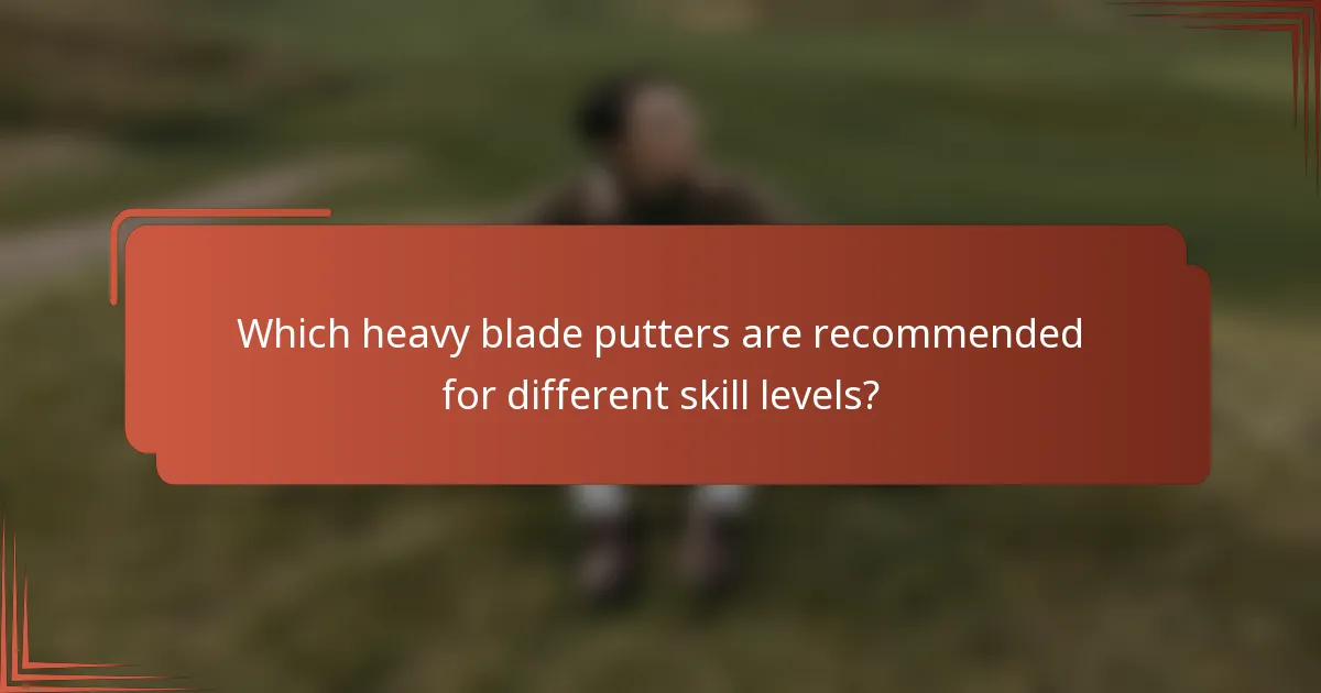 Which heavy blade putters are recommended for different skill levels?